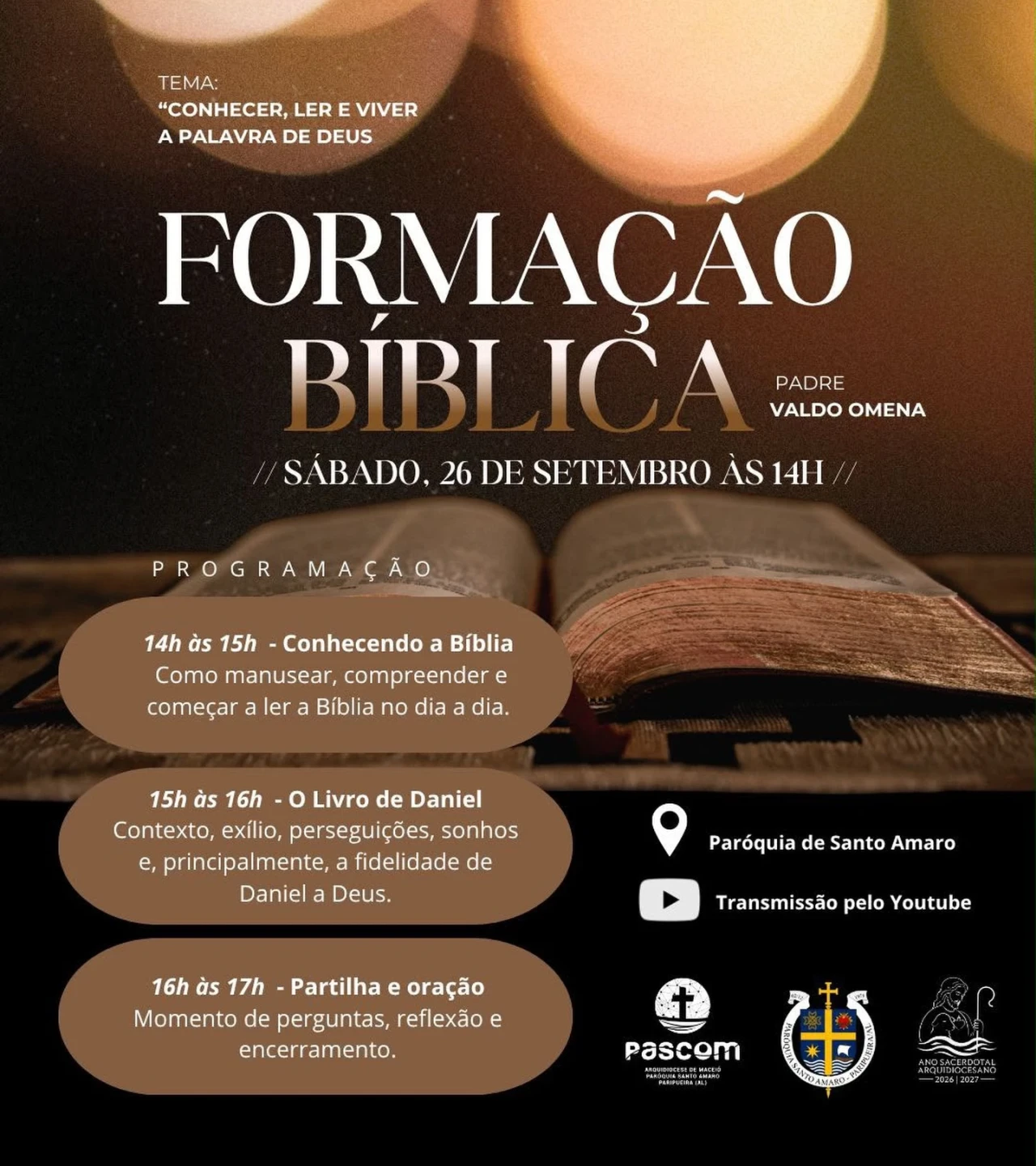 Formação Bíblica – “Conhecer, ler e viver a Palavra de Deus”